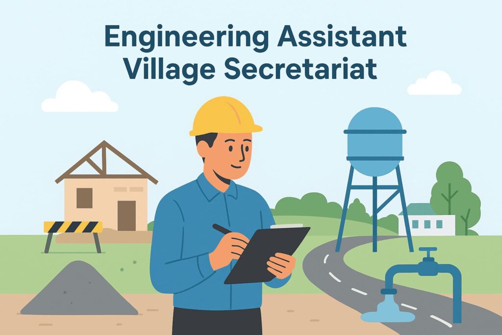 Engineering Assistant Village Secretariat overseeing civil works, water supply and construction activities