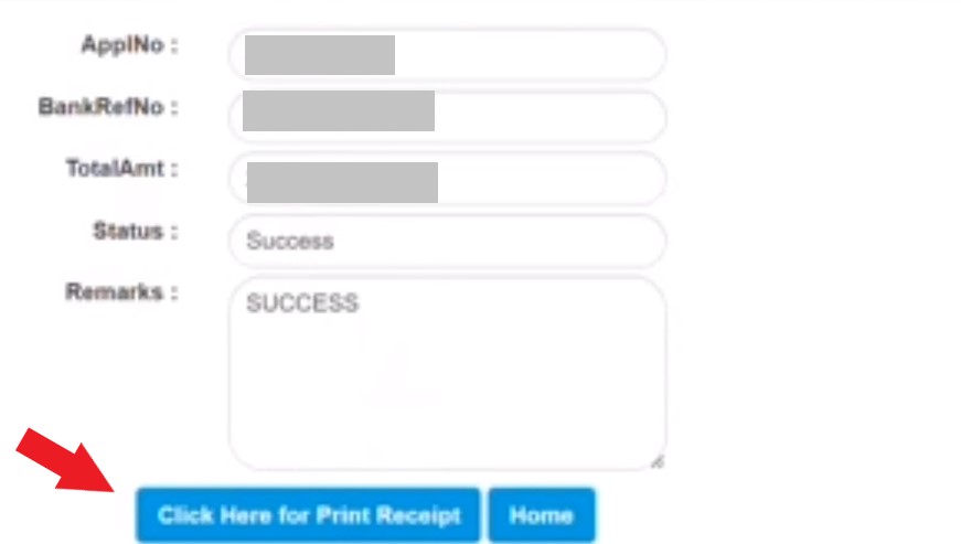 llr fee payment print receipt