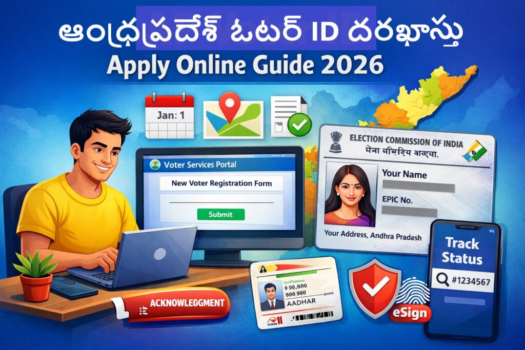 AP Voter ID apply online process 2026 step by step guide for Andhra Pradesh using Voter Services Portal and Aadhaar eSign