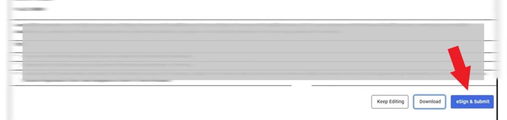 eSign and submit page of AP voter ID online application form
