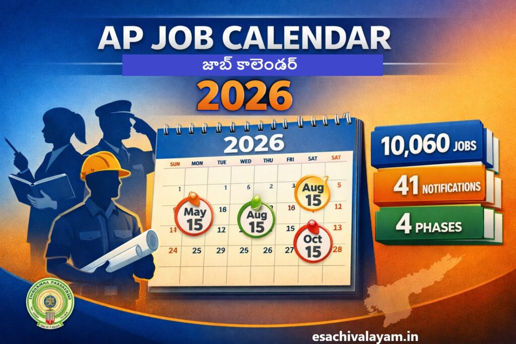 AP Job Calendar 2026 10060 Government Jobs 41 Notifications Phase Wise Dates Andhra Pradesh Telugu