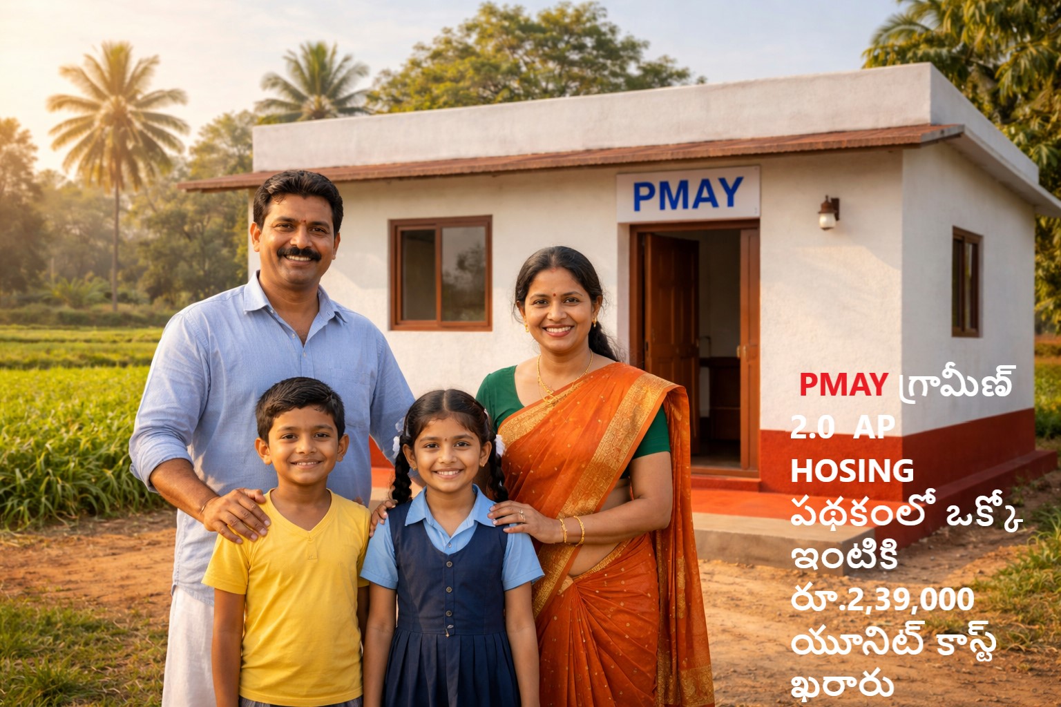 PMAY గ్రామీణ్ 2.0 AP Housing 2026 — ఒక్కో ఇంటికి ₹2,39,000 యూనిట్ కాస్ట్ ఖరారు, అర్హత మరియు దరఖాస్తు వివరాలు