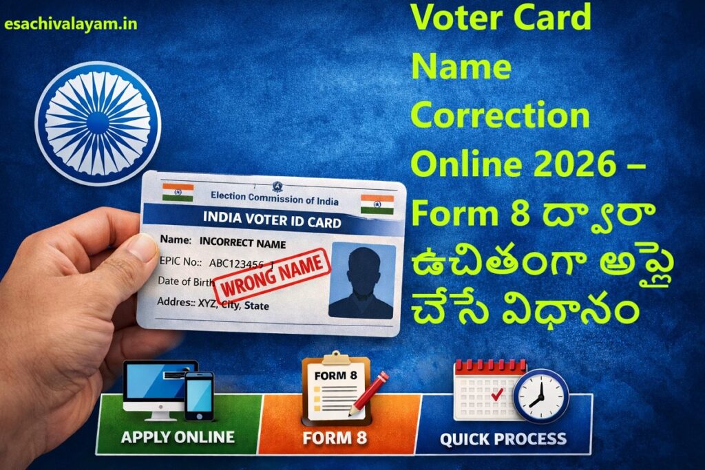 Voter Card లో పేరు సరి చేయడం ఎలా - Form 8 Online Telugu Guide 2026