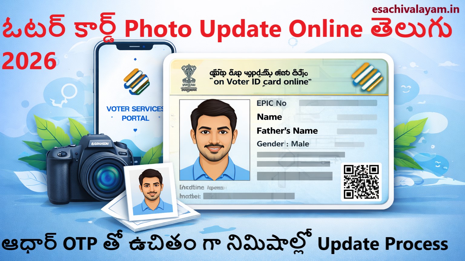 Voter Card Photo Update Online Telugu 2026 Form 8 Process with Aadhaar OTP