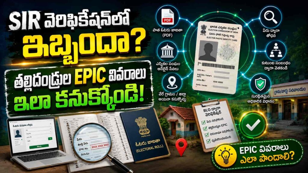 SIR Parent EPIC Details Telugu - How to Find Parent EPIC Number for SIR Verification