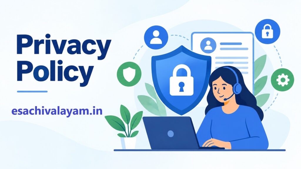 eSachivalayam Privacy Policy – Data protection and user privacy illustration